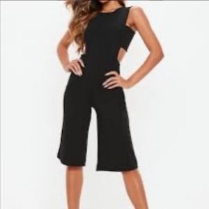 Black side tab culotte jumpsuit Size 4